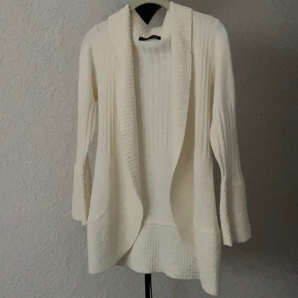 Off-white cardigan with bell sleeves